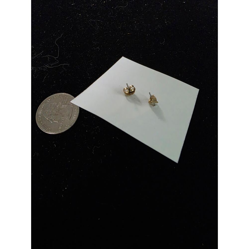 Vintage White Hoop Stud Earrings Pierced Minimalist GorpCore Retro Daily Simple - Picture 3 of 3
